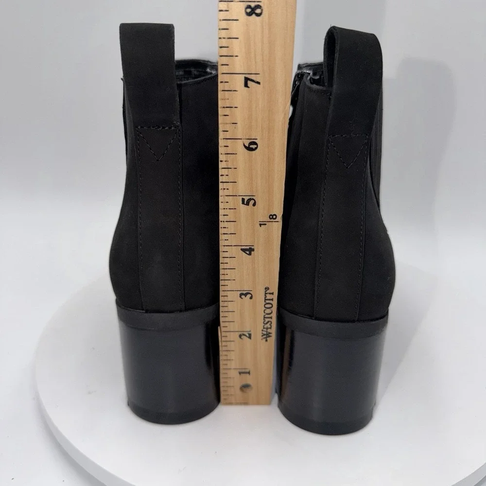 Vionic Women's Sz 8.5 Wilma Black Ankle Bootie Waterproof Nubuck‎ Leather